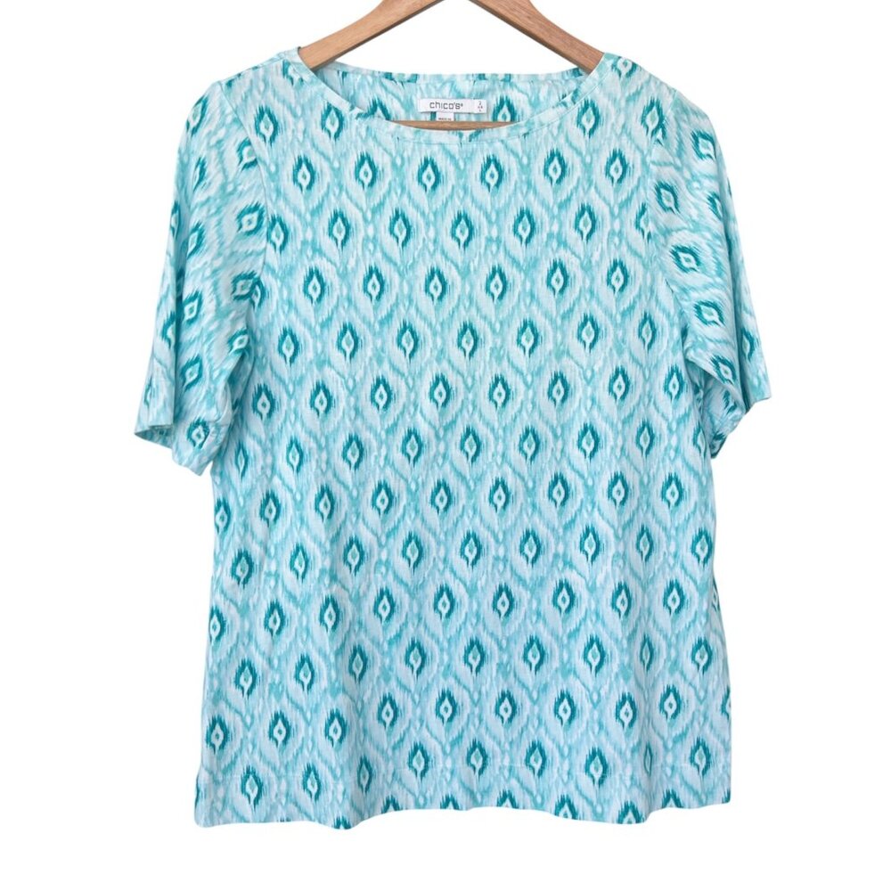 Chico's Tee Size Large (Chico's Size 2) Women's T-Shirt 100% Pima Cotton